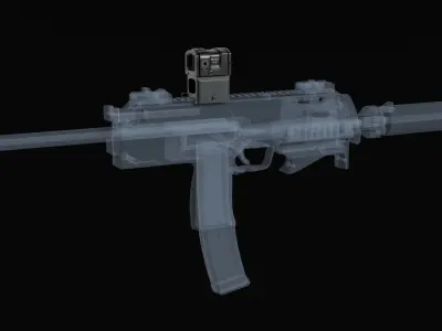 Red Dot Reflex Sight Aimpoint Acro P-2 Low-poly 3D model