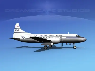 Convair CV-340 Pan American 3D model