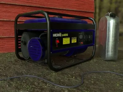 Electric generator   Low-poly 3D model