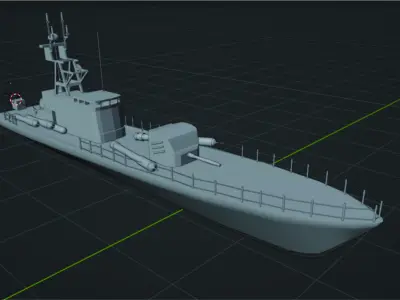 small warship 3D model