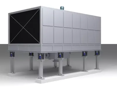 Industrial Square Cooling Tower 3D model