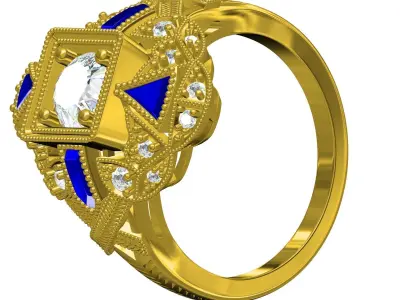 Antique Art Deco Vintage Ring 3D print model purchase