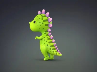 Cartoon Dinosaur Pack Collection 3D model