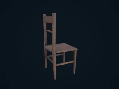 Wooden Chair Low-poly 3D model