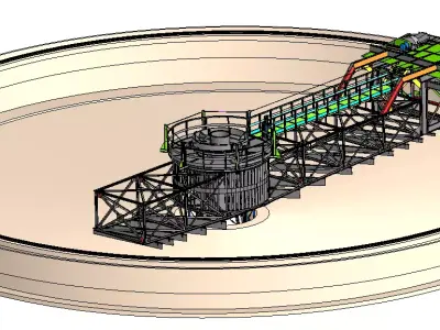 Radial Scrapers for Wastewater Treatment 3D model