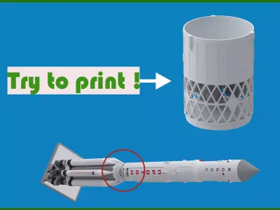 Part of Space rocket Proton Free 3D print model