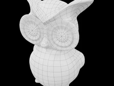 Ceramics Owl model 2 Low-poly 3D model