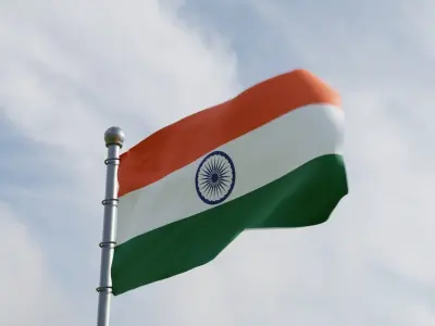 Animated India Flags 3D model
