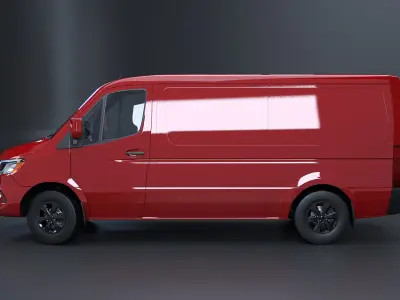 Modern Euro Panel Van PRB Textures 3D model