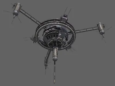 Space Station Low Poly Low-poly 3D model purchase