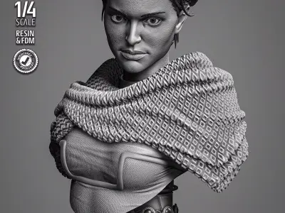 STAR WARS Padme Portrait Bust 3D print model