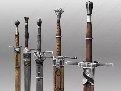 Bastard Swords Low-poly 3D model