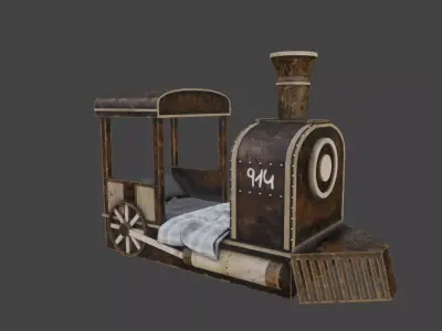 Train Bed 914 Low-poly 3D model