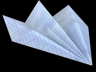 Paper airplane Low-poly 3D model purchase