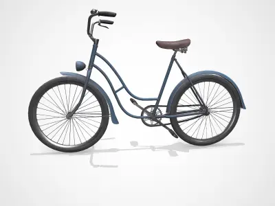Old Vintage Bicycle Low-poly PBR Low-poly 3D model