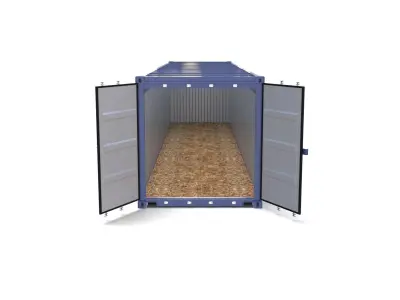 40ft Shipping Container Open Top no Cover 3D model