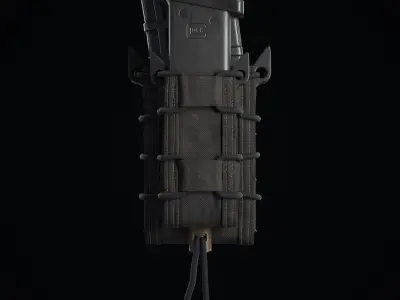 Single Military Magazine Pouch Low-poly 3D model