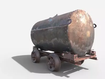 Rusty Oil Tank Railcar 3D model