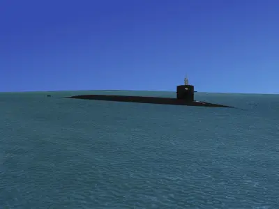 Ohio Class USS Rhode Island SSBN-740 3D model
