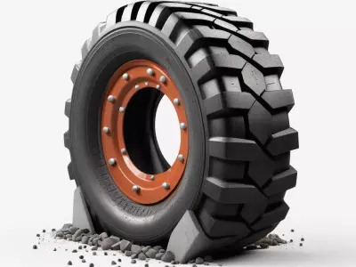 Heavy Duty OffRoad Industrial Tire 3D model
