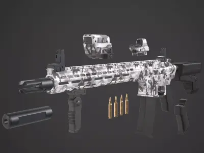 rec7 rifle Free 3D model