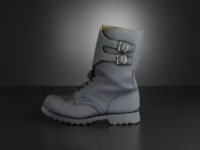 Cold war army boot Yugoslavs People Army combat boots Low-poly 3D model