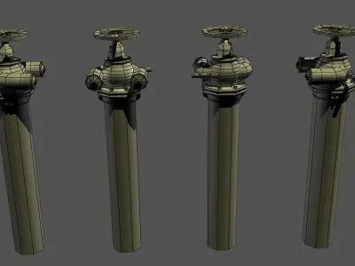 3ds max 2011 Next Generation Fire hydrant adapter belt Low-poly 3D model