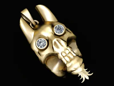 HUMAN SKULL HEAD PENDANT 3D PRINTABLE MODEL  3D print model