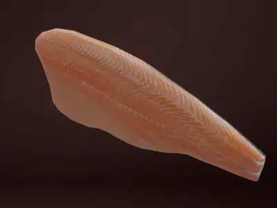 Salmon fillet Low-poly 3D model purchase