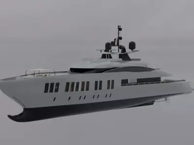 Alia Yachts Samurai - Yacht with full Interior Low-poly 3D model