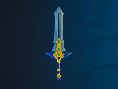 Crystal Sword Low-poly 3D model purchase