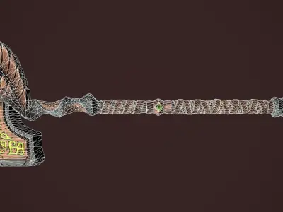 Rune two handed hammer Low-poly 3D model