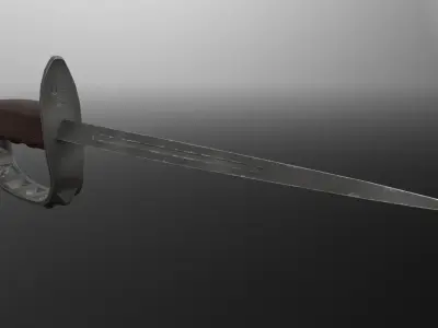 US 1917 Trench Knife Low-poly 3D model