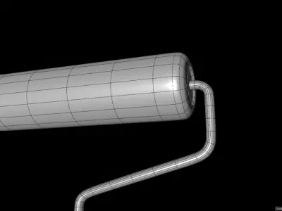 Round roller paint brush 3D model Free 3D model