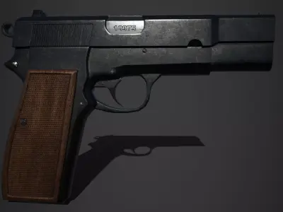 browning high power Low-poly 3D model