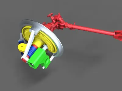 Extinguishing monitor 2axis self turning 3D print model