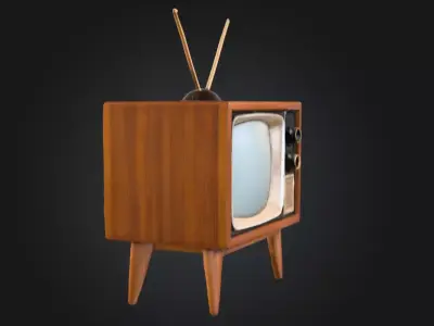 Retro Television Set Low-poly 3D model