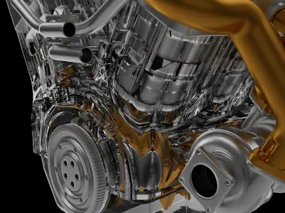 V6 engine 3D print model