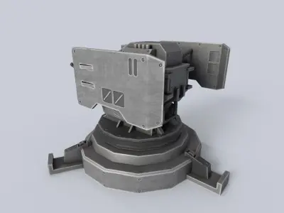 Prototype turret Low-poly 3D model by Anima-Z