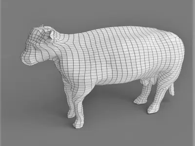 Geometric Cow Low-poly 3D model