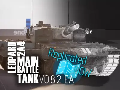 Leopard 2A4 MBT V082 Vehicle Blueprint Early Low-poly 3D model