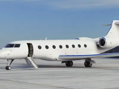 Large Private Jet Rigged 3D model