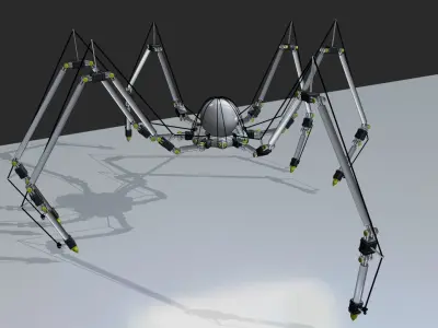 Sci-fi Spider Robot Low-poly 3D model