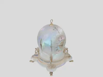 Antique Glass Mantle Clock Low-poly 3D model