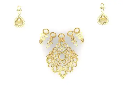 mango Necklace and heart design 3D print model