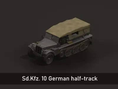 SdKfz 10 Low-poly 3D model