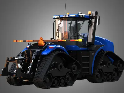 NH - T9 Articulated Tractor -  With Rubber Tracks System 3D model