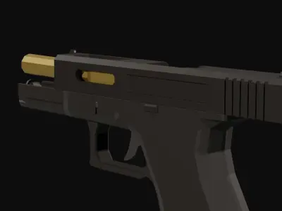 Custom Pistol Low Poly Low-poly 3D model
