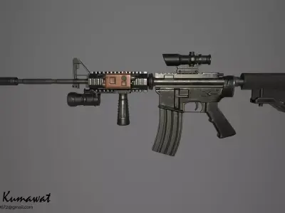M416 Gun Low-poly 3D model
