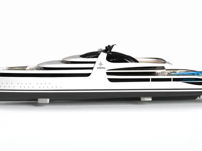 AdmiralXForce Luxury Superyacht Dynamic Simulation 3D model